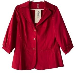 NWT Jockey 3/4 sleeve button up lined jacket size 6